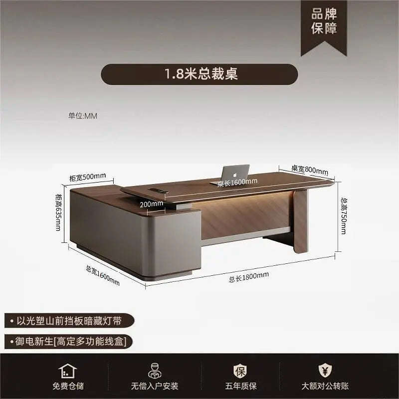 Executive Luxury Office Desk Computer Minimalist Aesthetic European Office Desk Modern Design Meuble Bureau Commercial Furniture