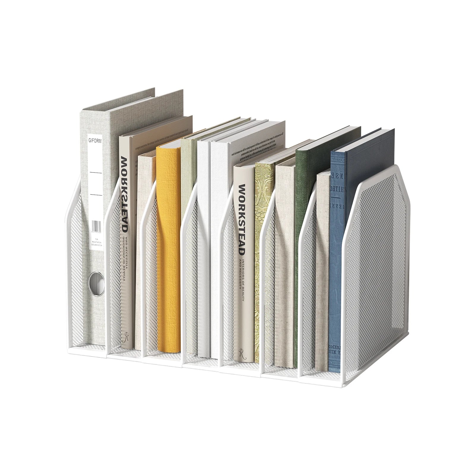 File Organizer–Beautiful&Practical Desktop Document Holder,Space-Saving Rounded Corners,Dense Grid,Before/After Office Storage