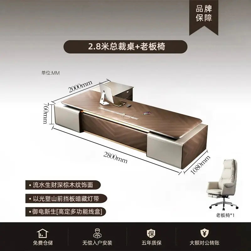 Executive Luxury Office Desk Computer Minimalist Aesthetic European Office Desk Modern Design Meuble Bureau Commercial Furniture