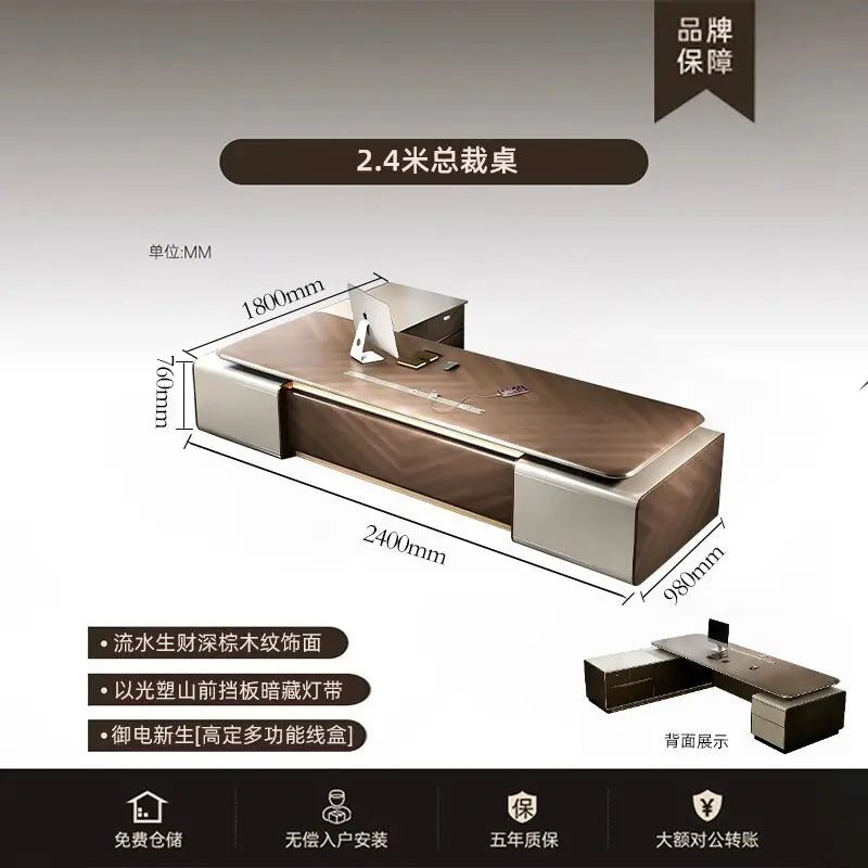 Executive Luxury Office Desk Computer Minimalist Aesthetic European Office Desk Modern Design Meuble Bureau Commercial Furniture