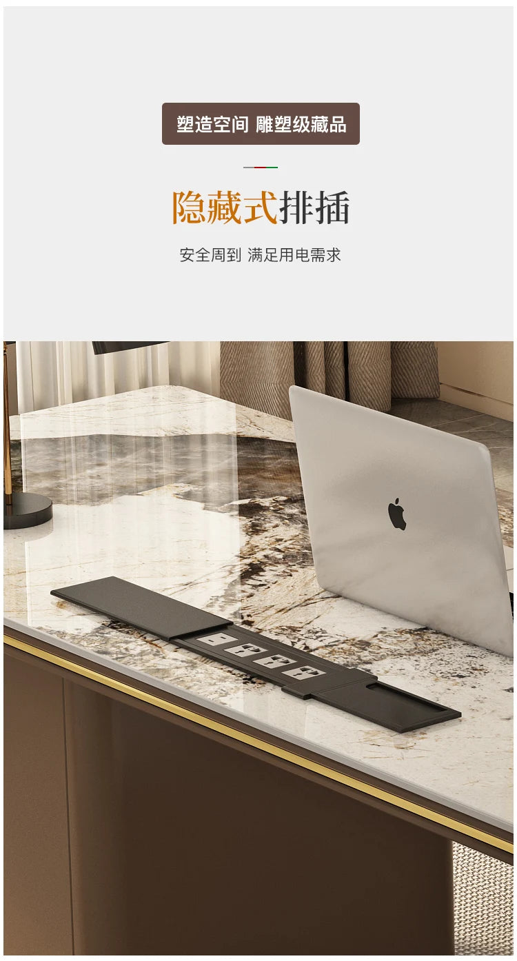 Contemporary Luxury Sedentary Desk Spacious Office Desk Table Standing Design Ideal Modern Workspaces Bureau Home Accessories