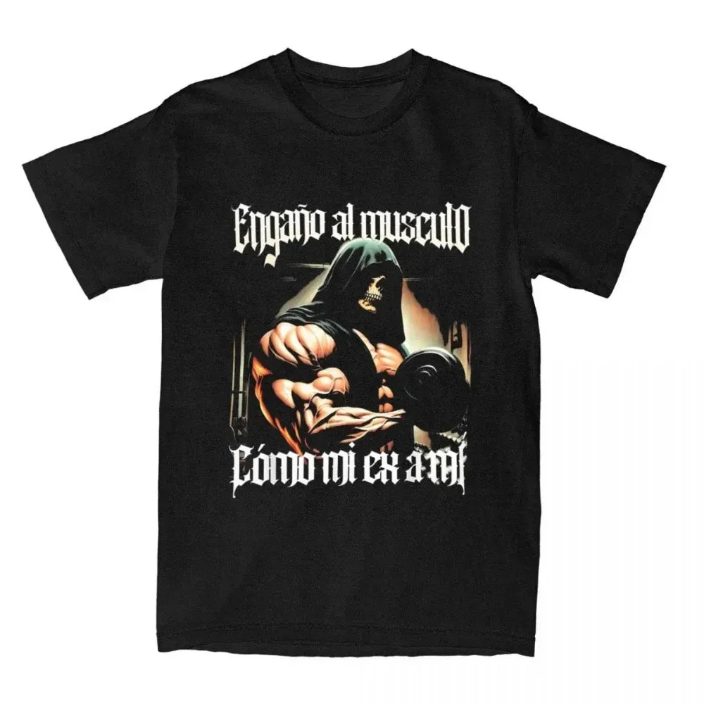 Fitness T-shirt  Calacas Chidas Gym Fitness Con Frases Sarcasticas T-shirt Men Women Retro Tees Tops Streetwear Casual Unisex