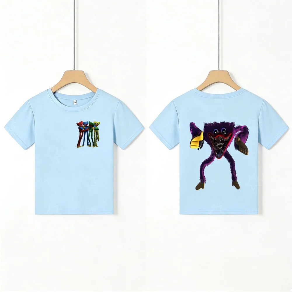 Kids T - Shirt with Scary Cartoon Girl Graphic, Unique Design for Children, Top - Quality Fabric, Perfect Choice for Casual Wear