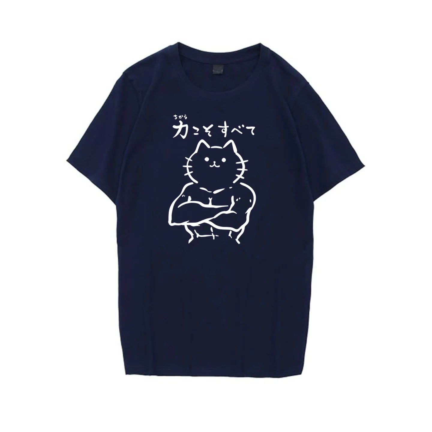 Fitness Gym  Series Loose Unisex Short Sleeve T-Shirt Breathable Cotton Polyester Blend round Neck Print Casual Tee