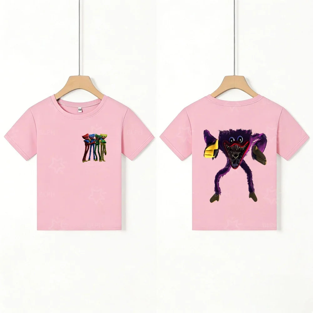 Kids T - Shirt with Scary Cartoon Girl Graphic, Unique Design for Children, Top - Quality Fabric, Perfect Choice for Casual Wear