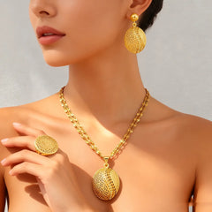 dubai jewelry gold sets Necklace and earrings set for women high quality plated jewelry sets weddings mother gifts