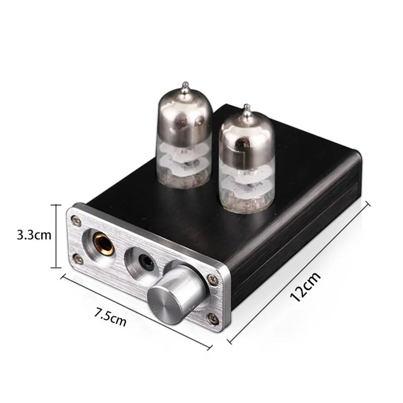 Audiophile Tube Headphone Amplifier 6J9 Tube Mini Audio Preamplifier PC-USB External Sound Card Can Drive 16-600Ω Headphones