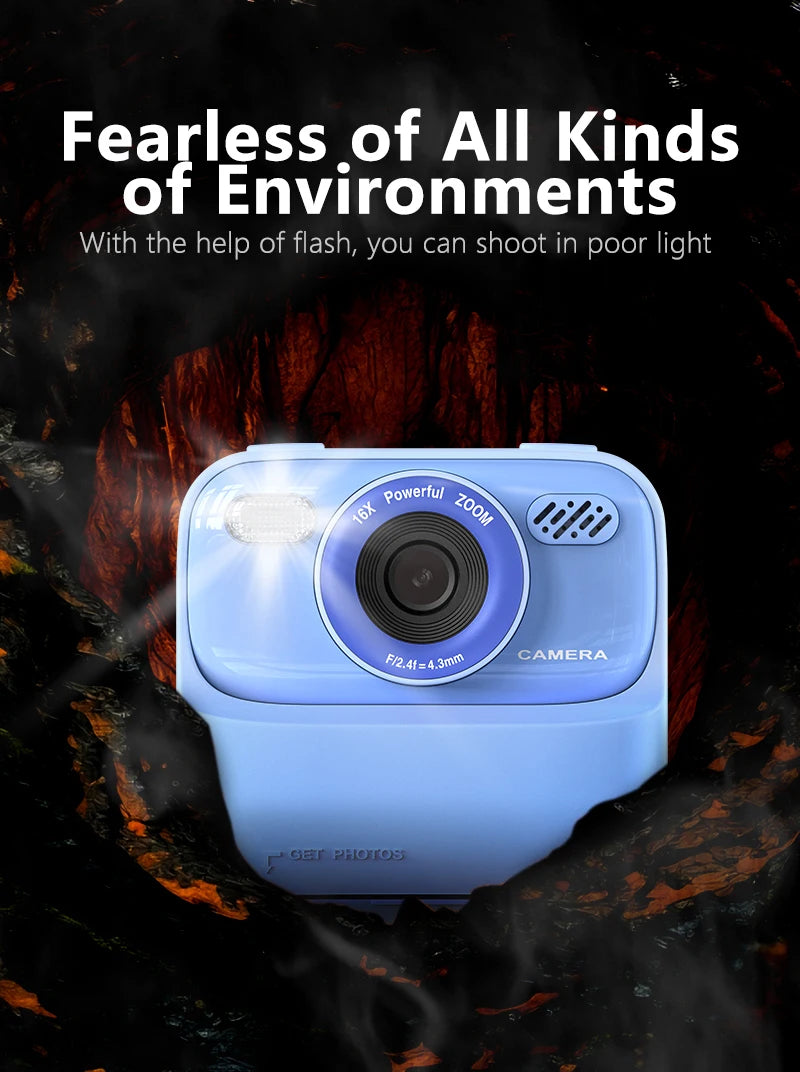 Kid Camera Instant Print Photo Kids Digital Camera Children Video Recorder Toys Pocket Thermal Photo Printer for Boys Girls Gift