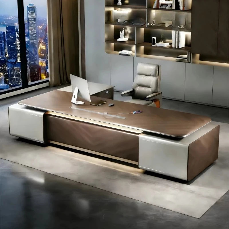 Executive Luxury Office Desk Computer Minimalist Aesthetic European Office Desk Modern Design Meuble Bureau Commercial Furniture