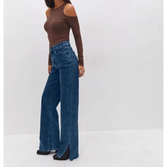 Fashion Is Not Outdated Women's Elastic Wide-leg Jeans Women's European and American Women's Clothing Casual and Versatile