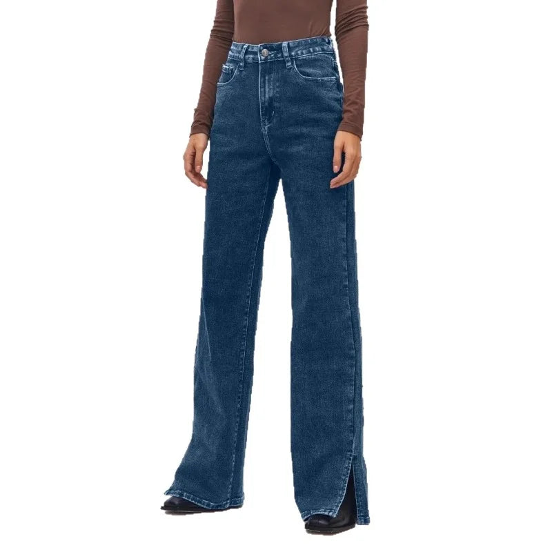 Fashion Is Not Outdated Women's Elastic Wide-leg Jeans Women's European and American Women's Clothing Casual and Versatile