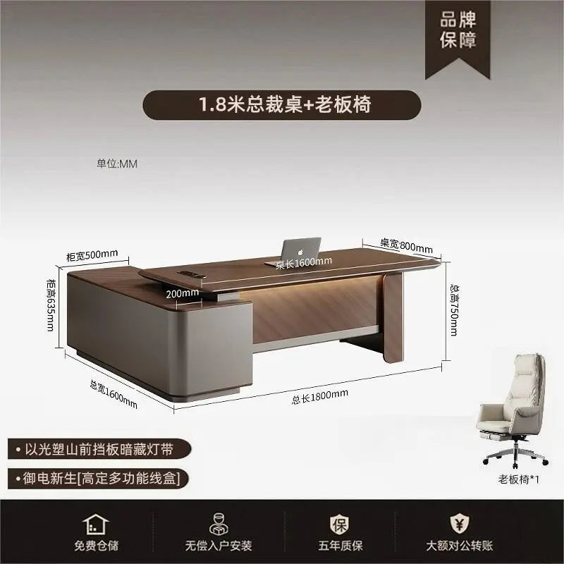 Executive Luxury Office Desk Computer Minimalist Aesthetic European Office Desk Modern Design Meuble Bureau Commercial Furniture