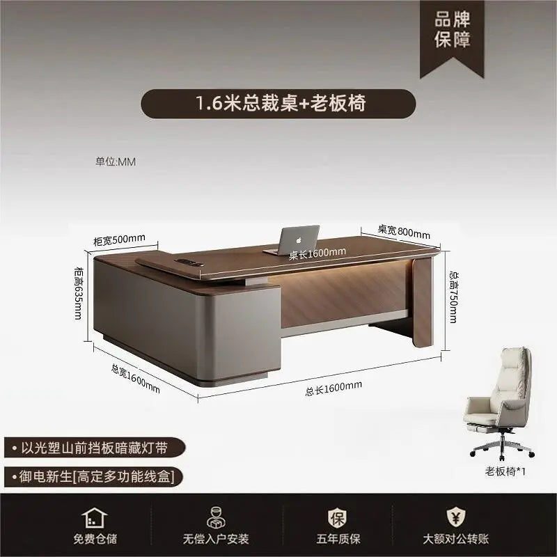Executive Luxury Office Desk Computer Minimalist Aesthetic European Office Desk Modern Design Meuble Bureau Commercial Furniture