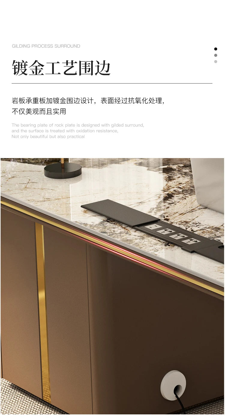 Contemporary Luxury Sedentary Desk Spacious Office Desk Table Standing Design Ideal Modern Workspaces Bureau Home Accessories