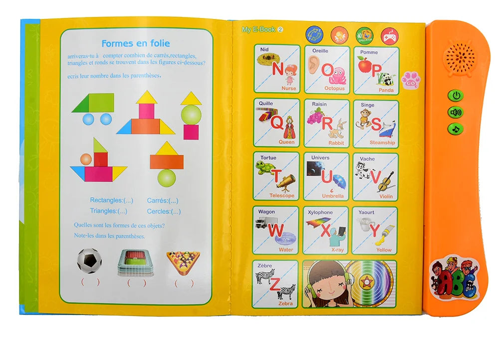 Kids Talking Book French English Interactive Early Education Toy Preschool Language Learning Aid Best Gift for Children