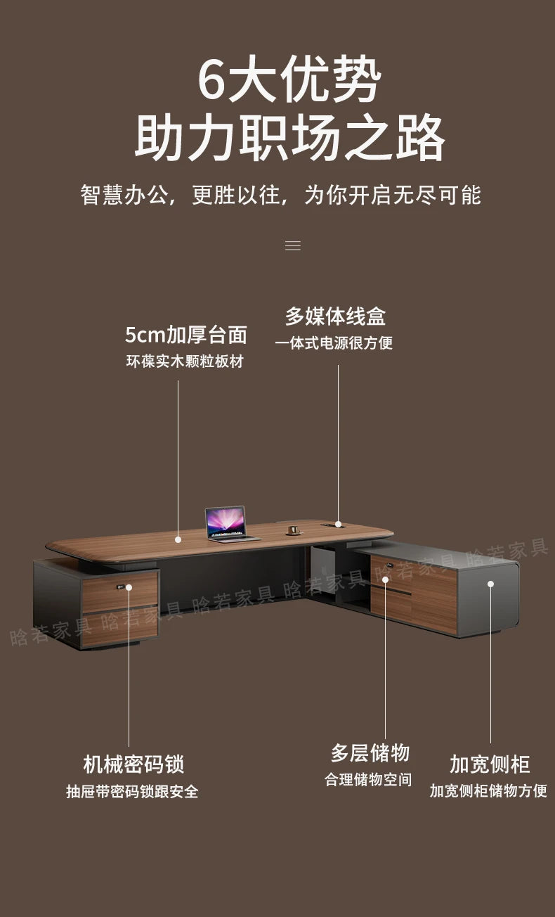 Home Office Writing Desk Modern Executive OfficeDesk Furniture Computer Desk L Shape ComputerDesk With Storage Office Desks