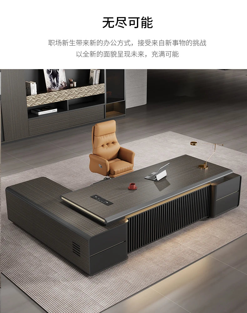 Office Desk, Simple And Modern Manager Executive Desk, Painted Light Luxury Large Class Office Desk