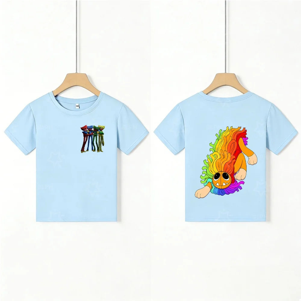 Kids T - Shirt with Scary Cartoon Girl Graphic, Unique Design for Children, Top - Quality Fabric, Perfect Choice for Casual Wear