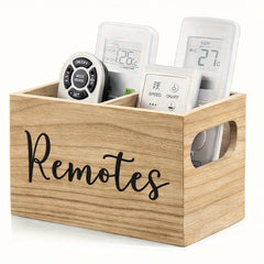 1 Piece Wooden Organizer with 2 Compartments - Multifunctional Organizer for Remote Control, Glasses, Watches & Stationery - Per