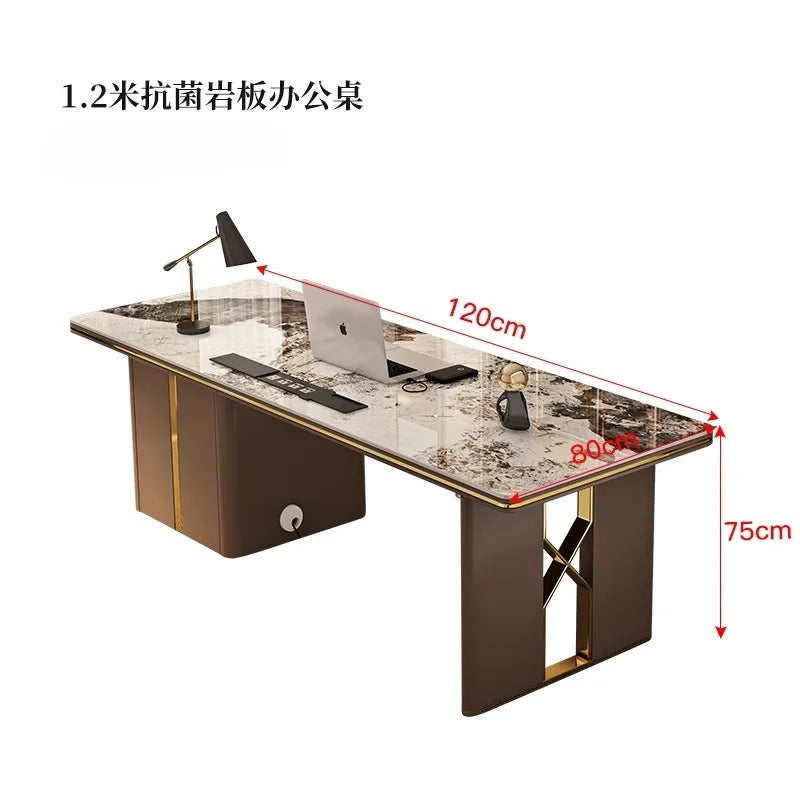 Contemporary Luxury Sedentary Desk Spacious Office Desk Table Standing Design Ideal Modern Workspaces Bureau Home Accessories