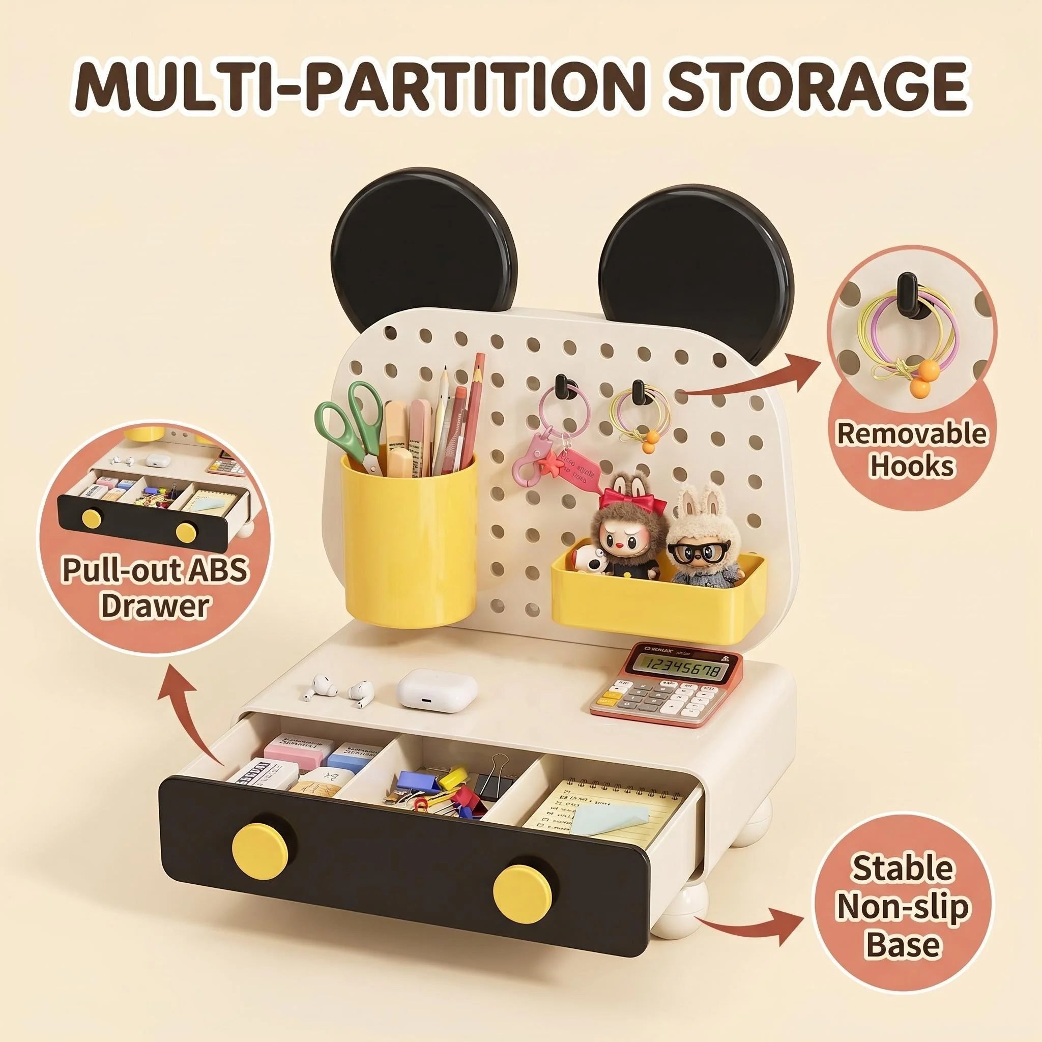 Desktop storage box and shelf,  for organizing keys and miscellaneous items in the entryway,cute and stylish, office desk, dormi