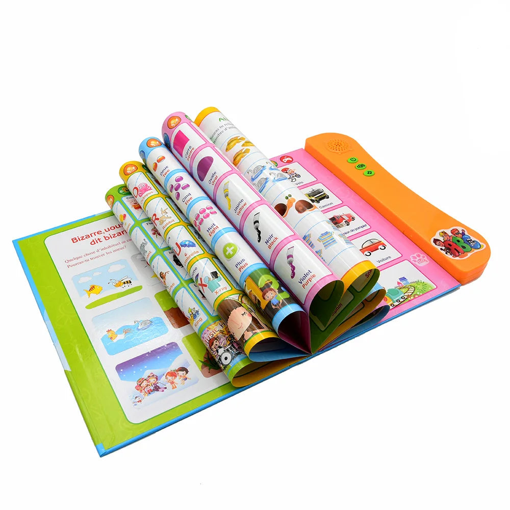 Kids Talking Book French English Interactive Early Education Toy Preschool Language Learning Aid Best Gift for Children