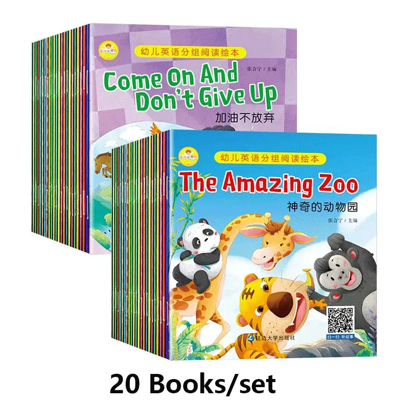 Kids English Picture Books Bilingual Educational Learning Stories for Toddlers Kindergarten