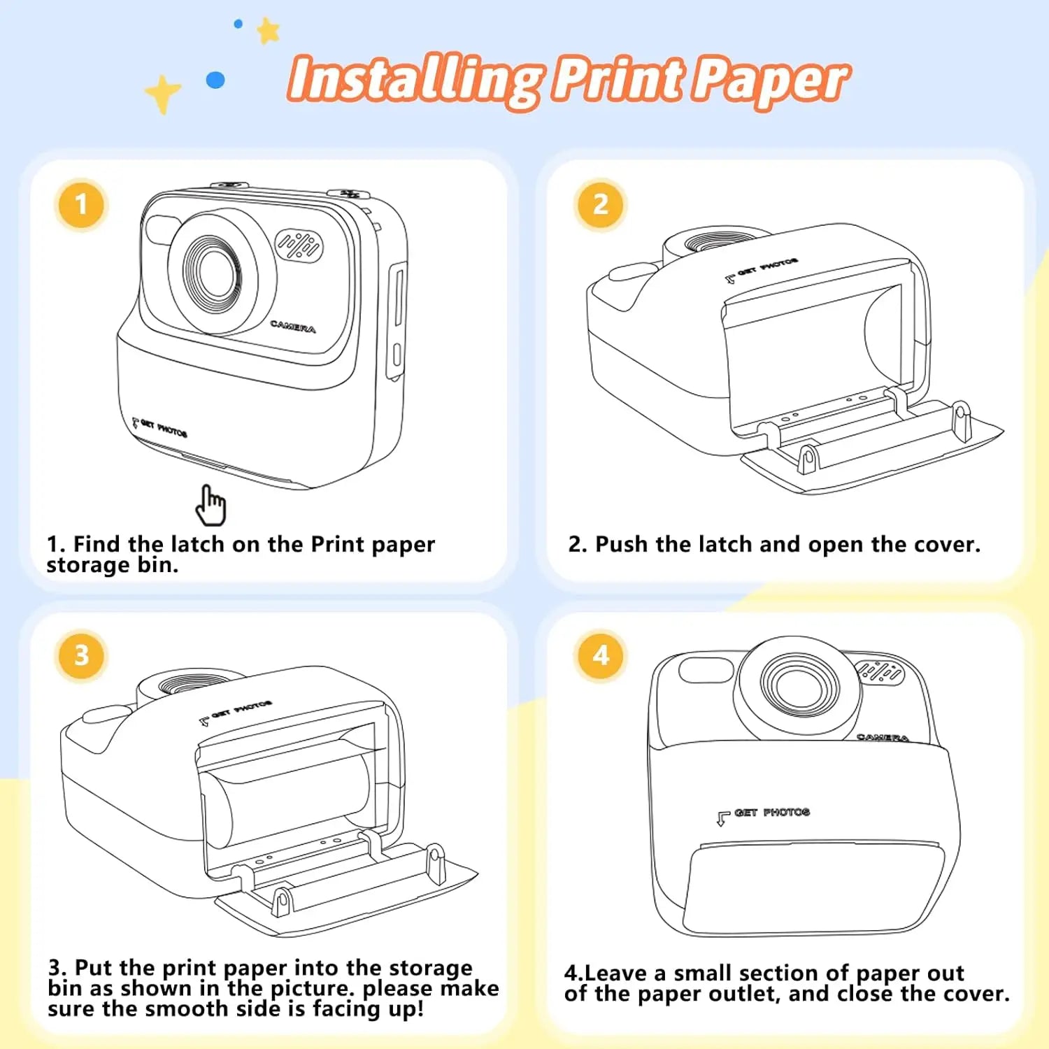 Kid Camera Instant Print Photo Kids Digital Camera Children Video Recorder Toys Pocket Thermal Photo Printer for Boys Girls Gift