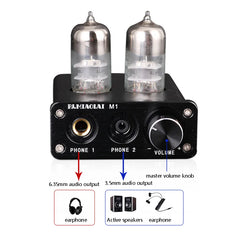 Audiophile Tube Headphone Amplifier 6J9 Tube Mini Audio Preamplifier PC-USB External Sound Card Can Drive 16-600Ω Headphones