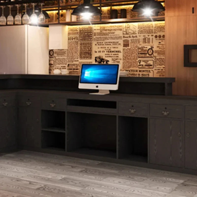 Illuminated Luxury Reception Desks Checkout Counter Glamour Unique Reception Desks Mdf Beautyo Mostrador Commercial Furniture