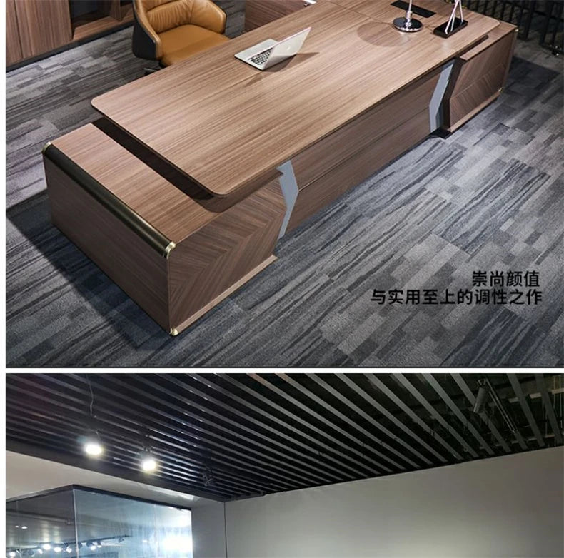 In Stock Standing Office Desk Executive Boss Minimalist High Quality Office Desk Modern European Escritorio Oficina Furniture