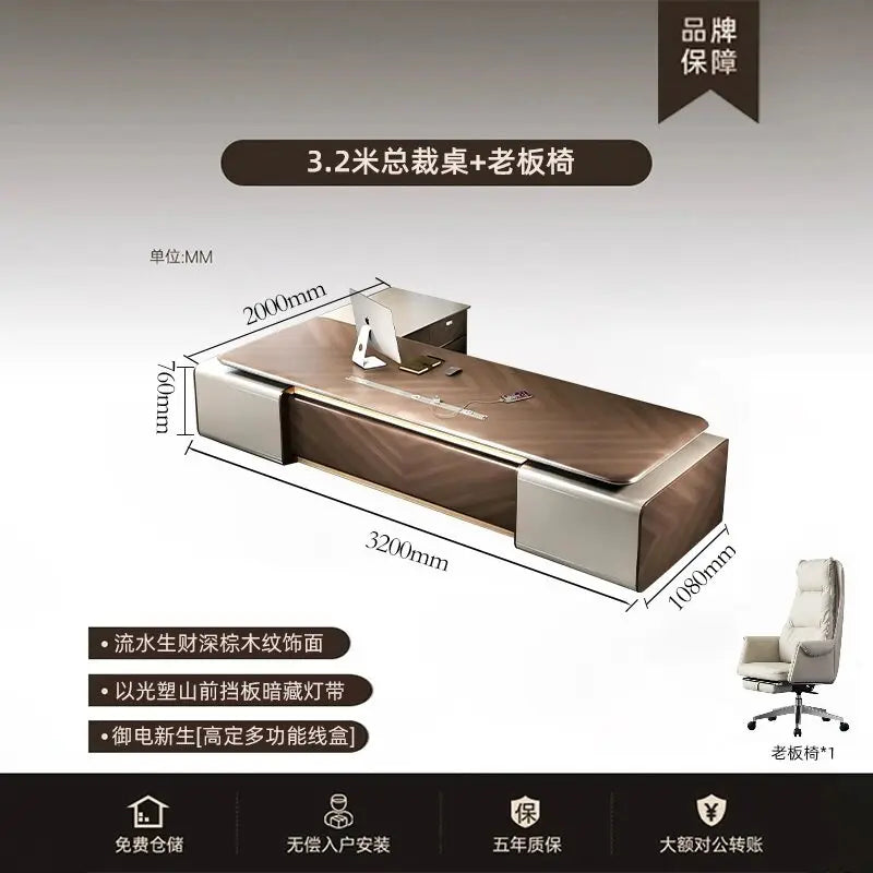 Executive Luxury Office Desk Computer Minimalist Aesthetic European Office Desk Modern Design Meuble Bureau Commercial Furniture