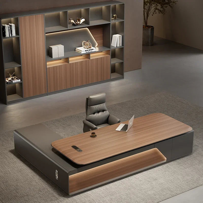 Home Office Writing Desk Modern Executive OfficeDesk Furniture Computer Desk L Shape ComputerDesk With Storage Office Desks