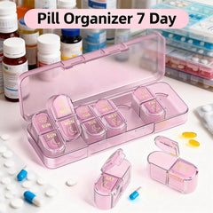 Pill Organizer, Pill Box 7 Day Am & Pm Pill Organizer 7 Days,Weekly Pill Case 2 Times a Day,Medicine Organizer for Travel