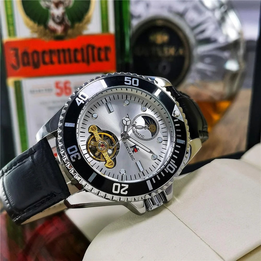 Series of Men's Watches, Fully Automatic Mechanical Watches, Hollow Design, Waterproof, High-End, Light Luxury, Fashionable, Business Casual, Simple, Stylish, Social, Trendy Men's Watches