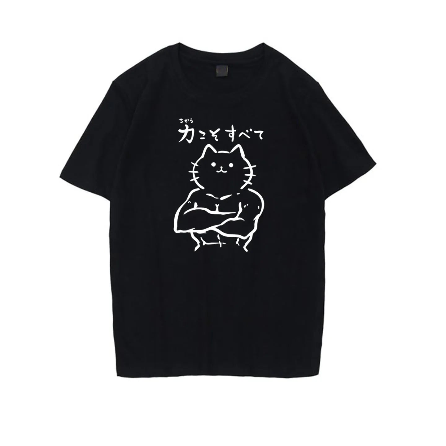 Fitness Gym  Series Loose Unisex Short Sleeve T-Shirt Breathable Cotton Polyester Blend round Neck Print Casual Tee
