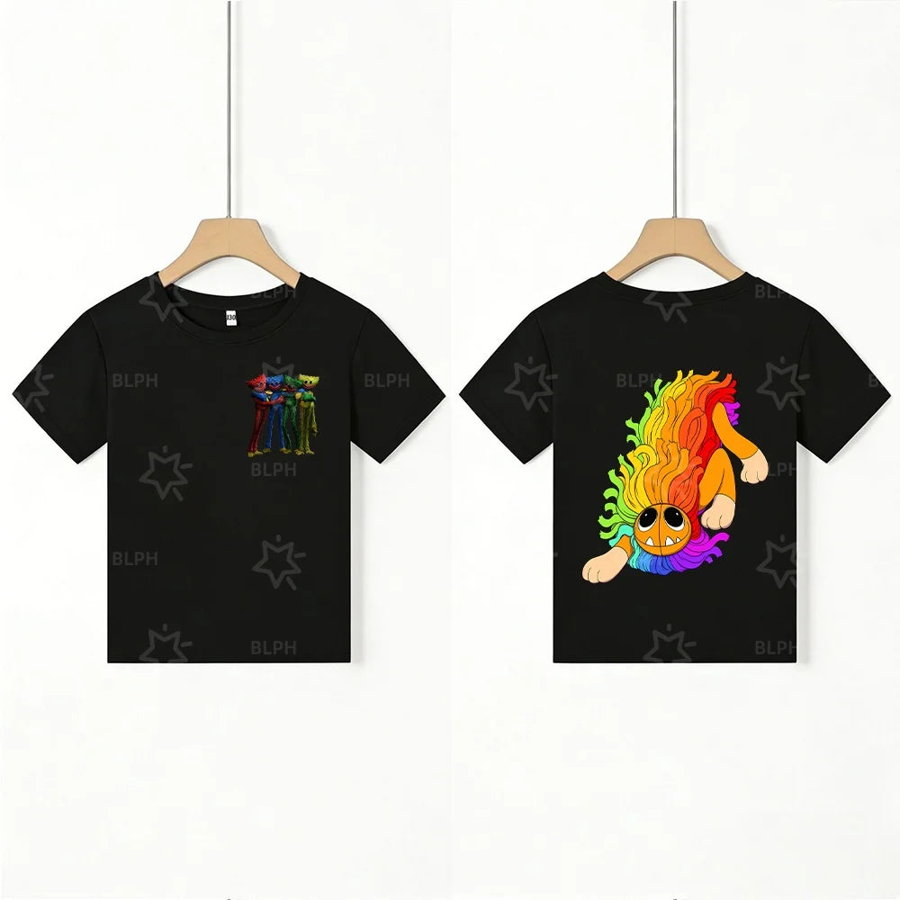 Kids T - Shirt with Scary Cartoon Girl Graphic, Unique Design for Children, Top - Quality Fabric, Perfect Choice for Casual Wear