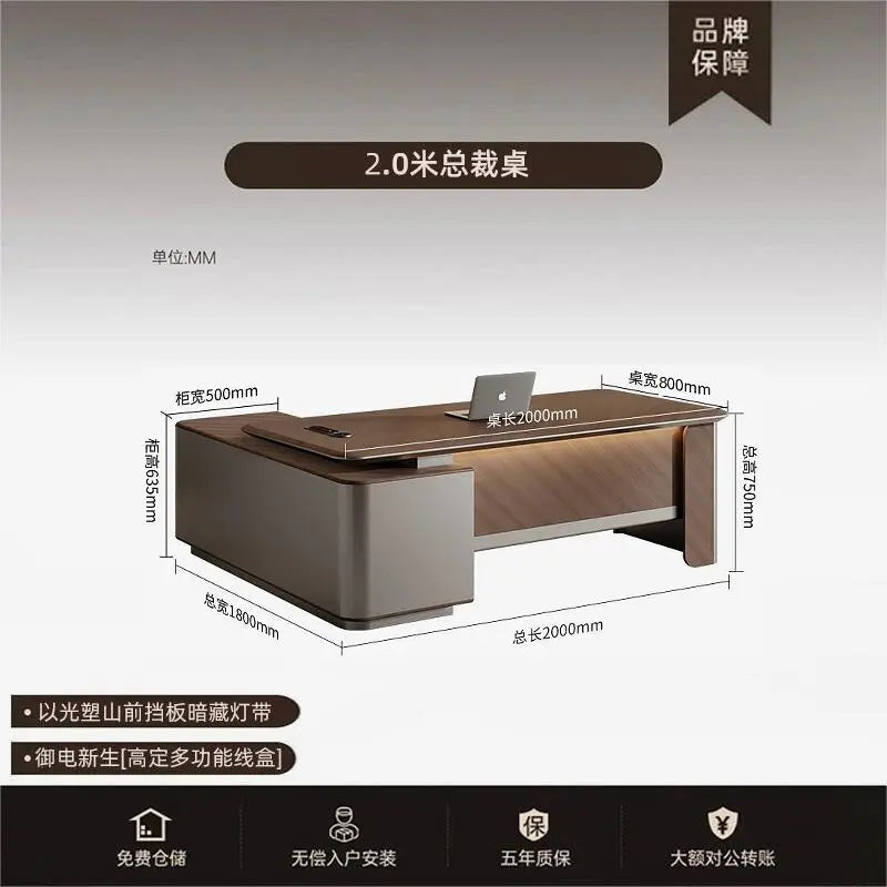 Executive Luxury Office Desk Computer Minimalist Aesthetic European Office Desk Modern Design Meuble Bureau Commercial Furniture