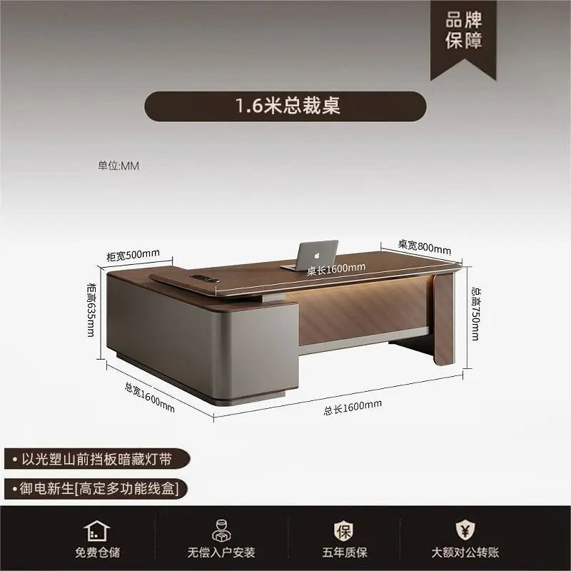 Executive Luxury Office Desk Computer Minimalist Aesthetic European Office Desk Modern Design Meuble Bureau Commercial Furniture