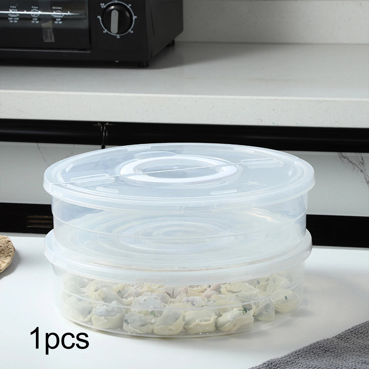 Dumplings Organizer Kitchen Organization for Food Cake Cheesecake Tortilla Pastry Round Pizza Keeper Refrigerator Organizer Bin