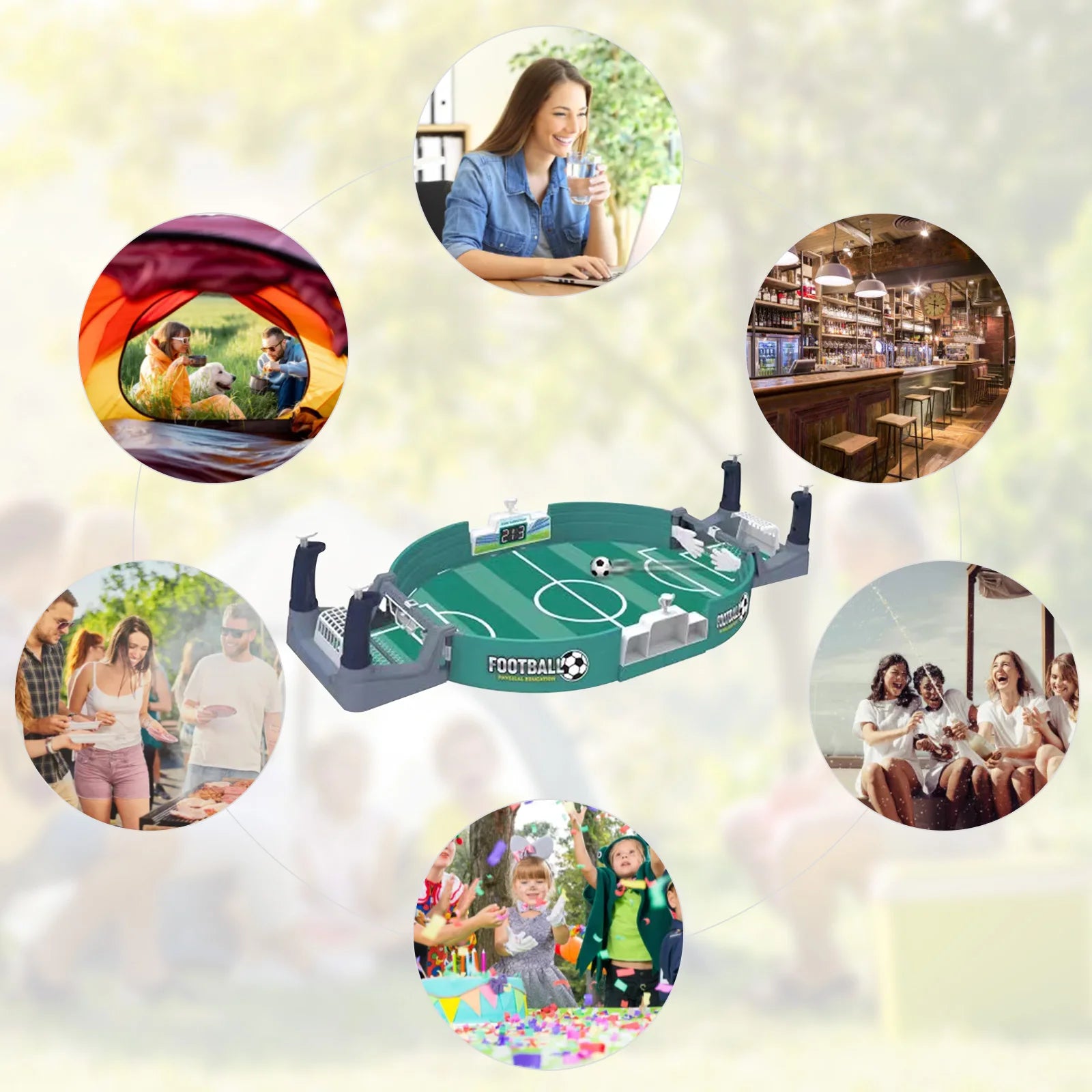 Kids Football Battle Board Game with 2/4/7 Footballs Parent-child Interactive  Leisure Soccer Battle  for Kids Adults