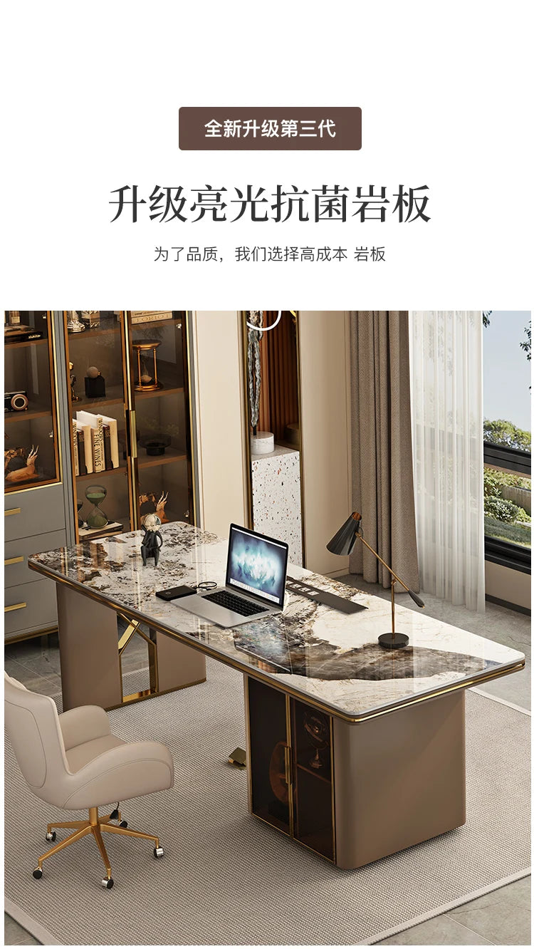 Contemporary Luxury Sedentary Desk Spacious Office Desk Table Standing Design Ideal Modern Workspaces Bureau Home Accessories