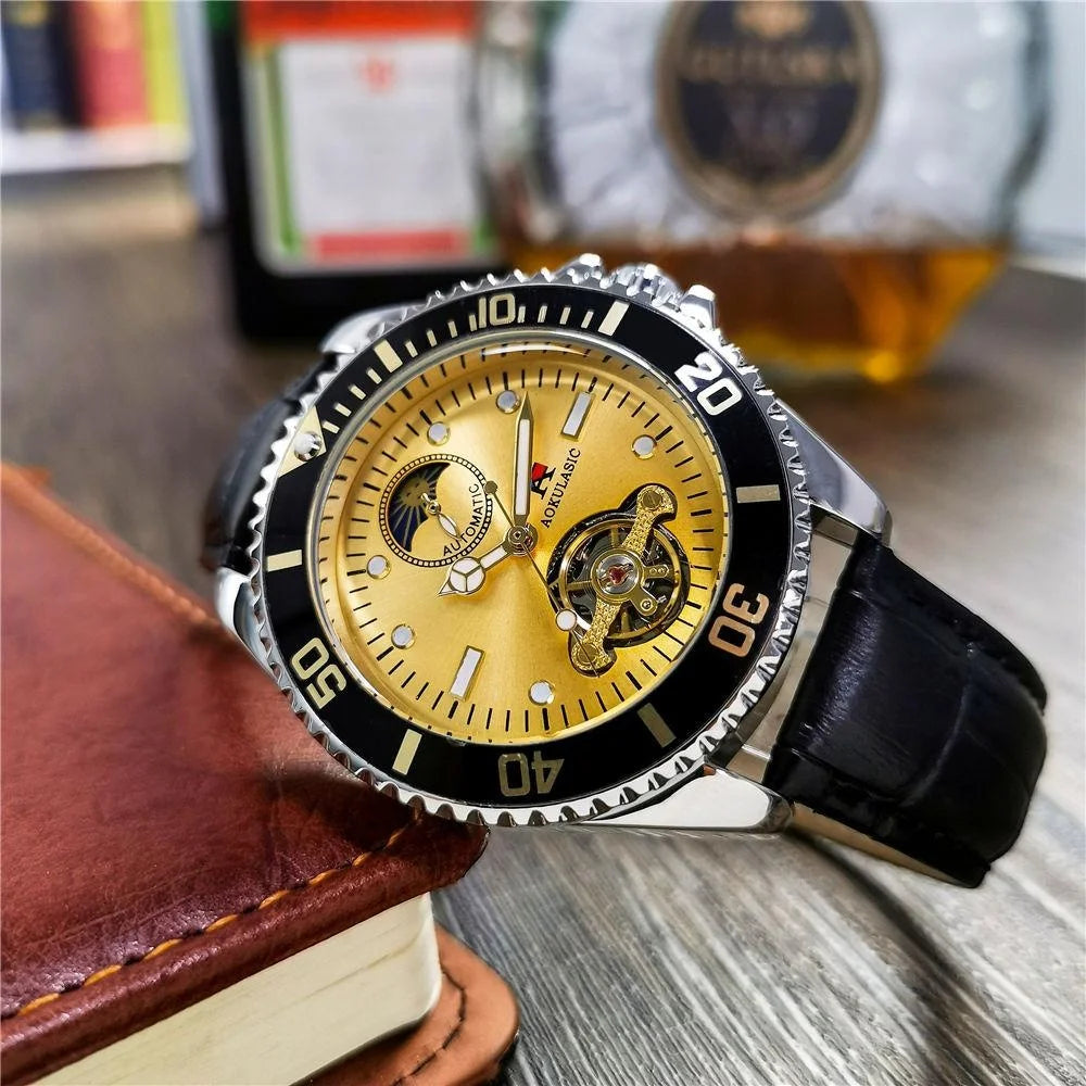 Series of Men's Watches, Fully Automatic Mechanical Watches, Hollow Design, Waterproof, High-End, Light Luxury, Fashionable, Business Casual, Simple, Stylish, Social, Trendy Men's Watches