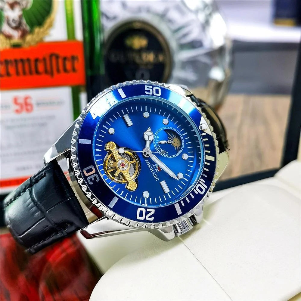 Series of Men's Watches, Fully Automatic Mechanical Watches, Hollow Design, Waterproof, High-End, Light Luxury, Fashionable, Business Casual, Simple, Stylish, Social, Trendy Men's Watches