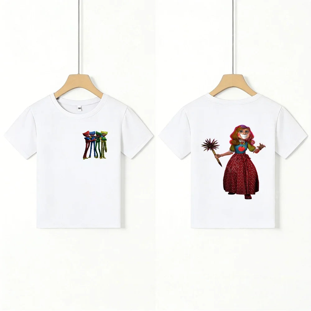 Kids T - Shirt with Scary Cartoon Girl Graphic, Unique Design for Children, Top - Quality Fabric, Perfect Choice for Casual Wear
