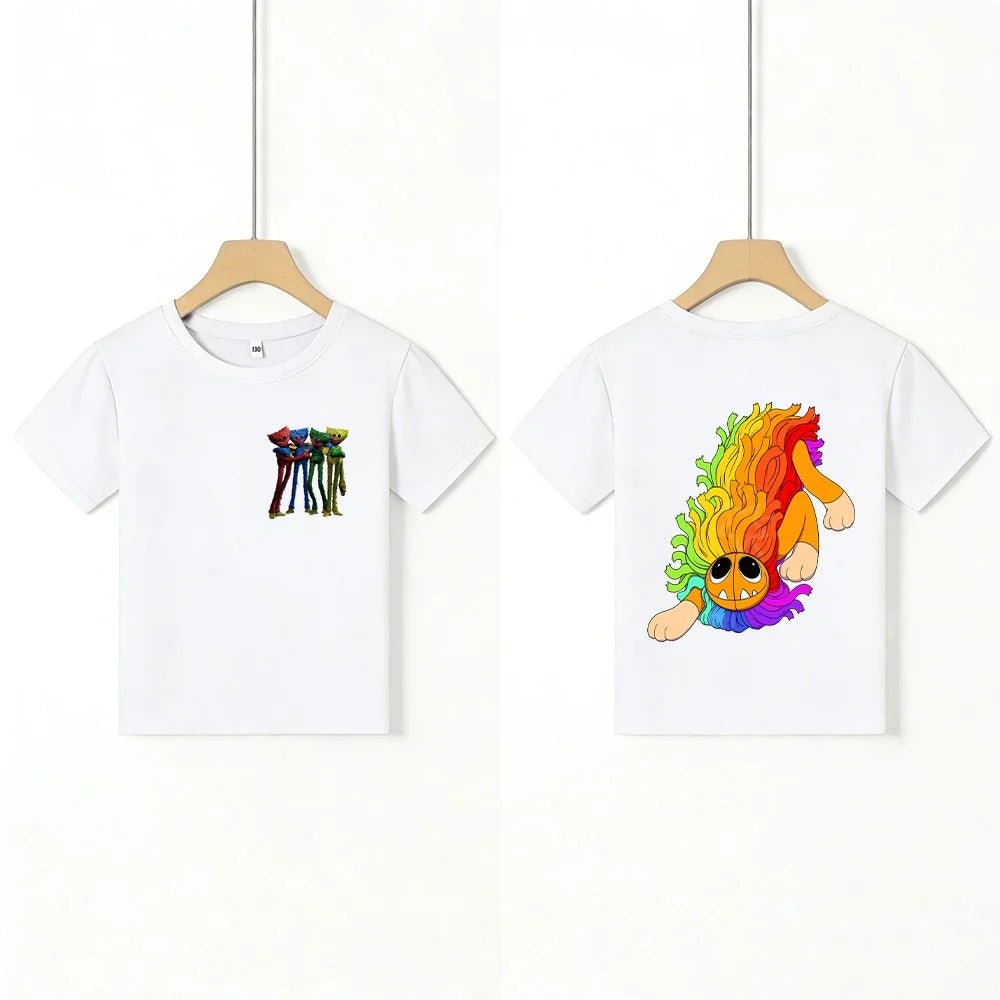 Kids T - Shirt with Scary Cartoon Girl Graphic, Unique Design for Children, Top - Quality Fabric, Perfect Choice for Casual Wear