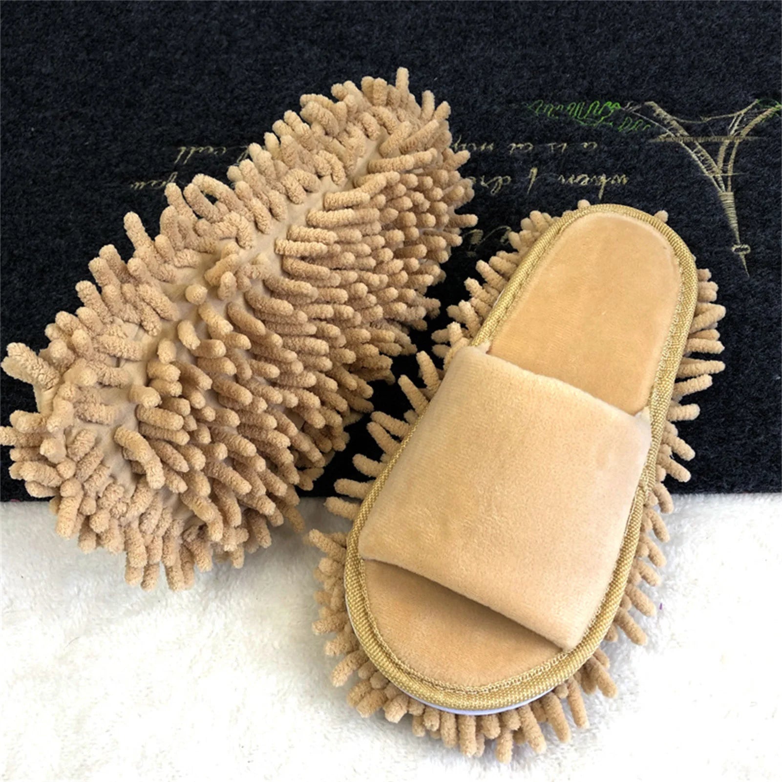 Floor Slippers Cleaning Slipper Floor Slippers Lazy Open Toed Mop Slipper Home Use Soft Pure Color Cleaning Slipper
