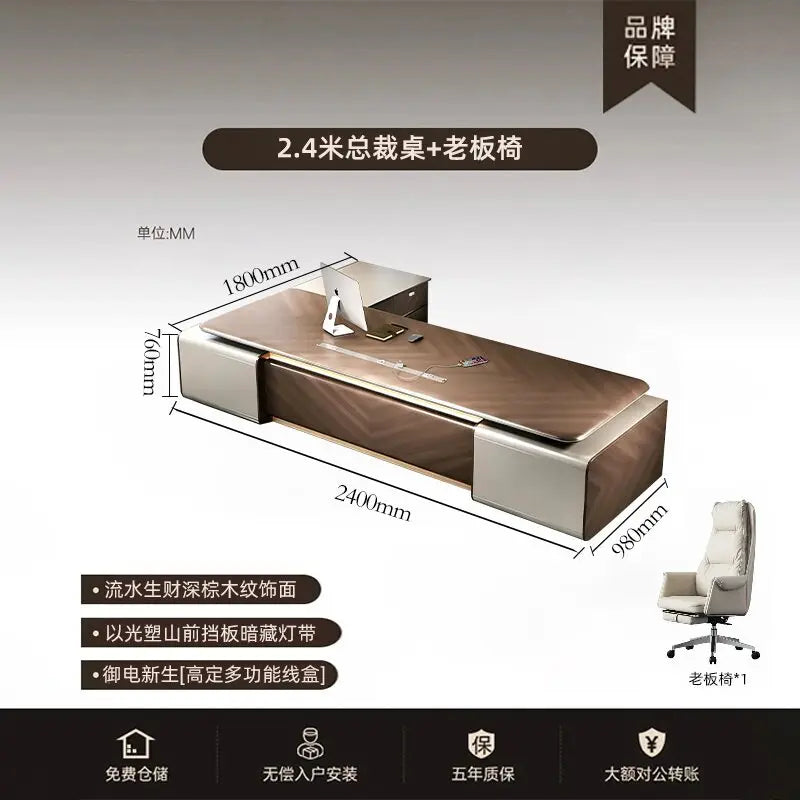 Executive Luxury Office Desk Computer Minimalist Aesthetic European Office Desk Modern Design Meuble Bureau Commercial Furniture