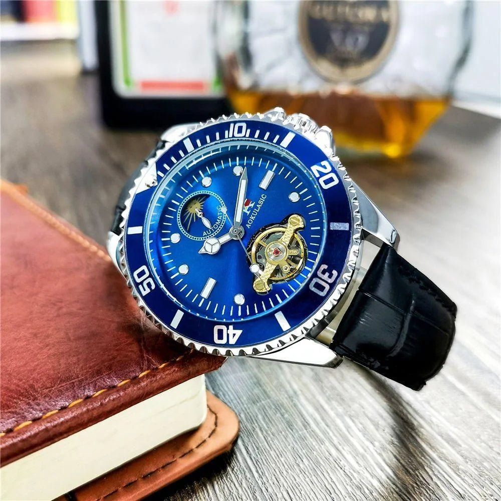 Series of Men's Watches, Fully Automatic Mechanical Watches, Hollow Design, Waterproof, High-End, Light Luxury, Fashionable, Business Casual, Simple, Stylish, Social, Trendy Men's Watches