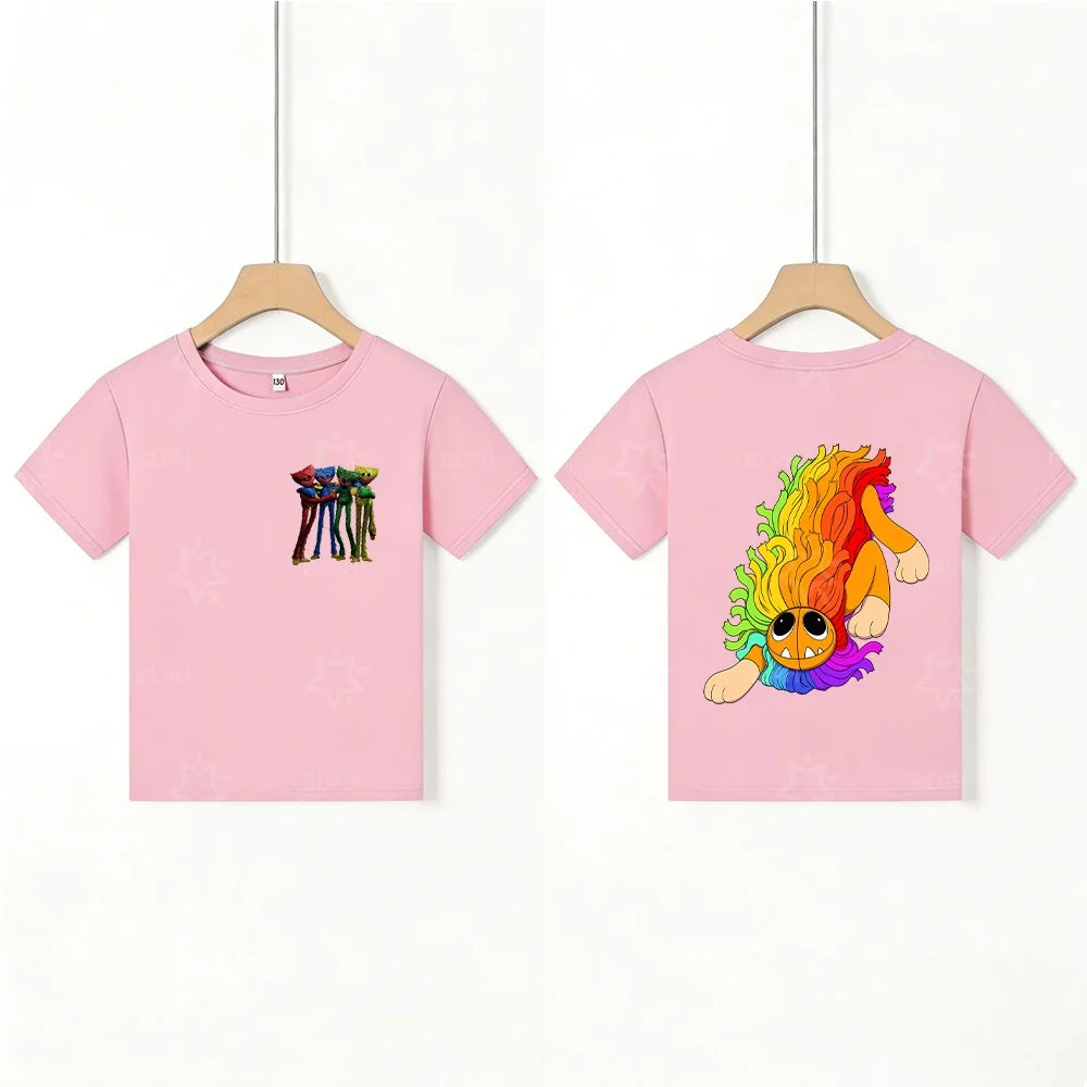 Kids T - Shirt with Scary Cartoon Girl Graphic, Unique Design for Children, Top - Quality Fabric, Perfect Choice for Casual Wear